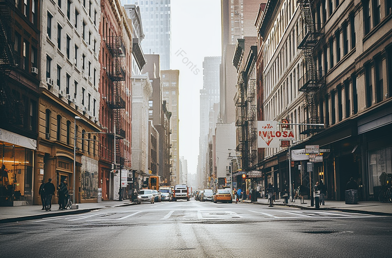 美国纽约城市街道暖色系摄影图,高清,摄影图,摄影图片,图片大全,摄影图免费下载